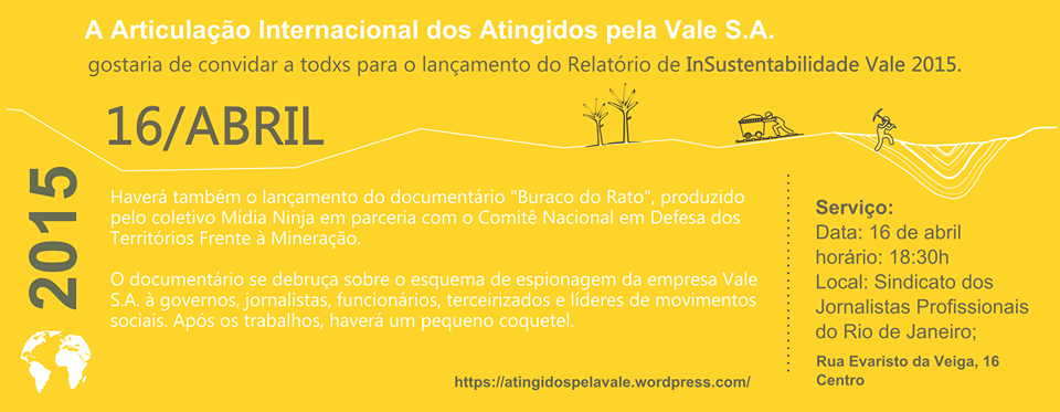 Lançamento do Relatório de InSustentabilidade Vale 2015