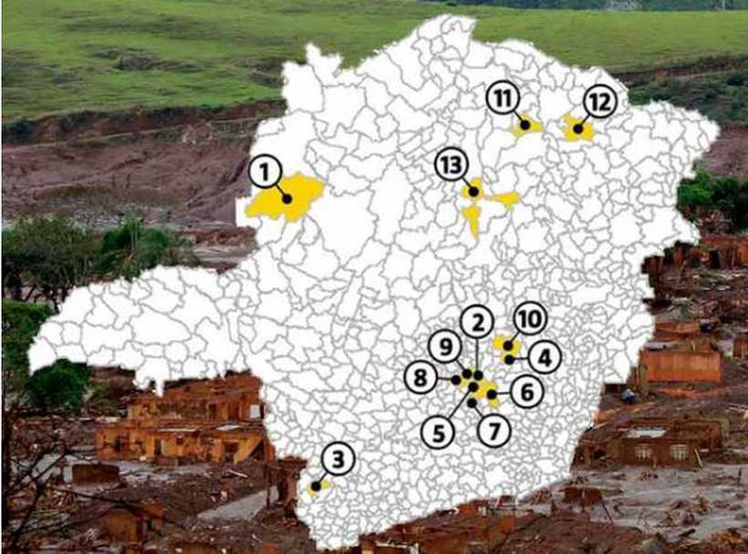 O mapa do medo: Em ao menos 13 cidades mineiras, barragens ameaçam a vida da população