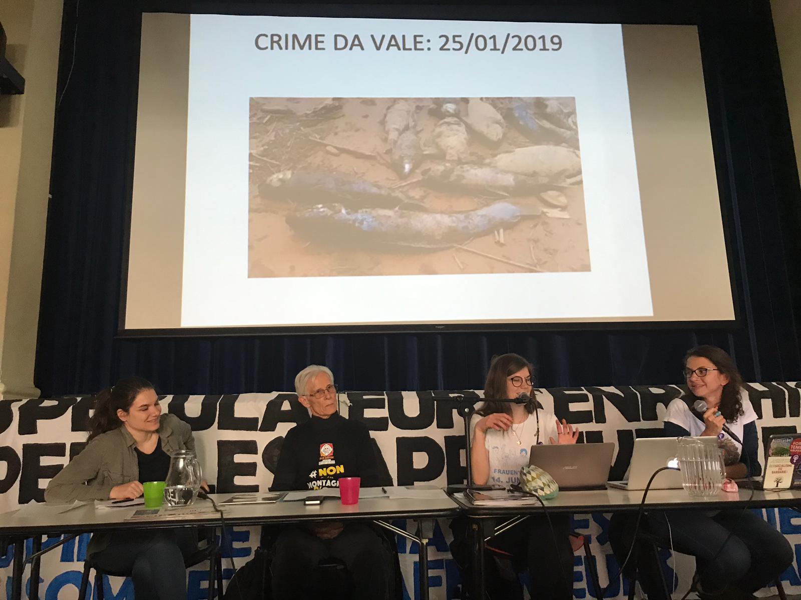 Fala da Articulação no evento Non au Sommet des pilleurs et pollueurs à Lausanne!/Não ao Seminário (acontecido em Lausanne) dos que pilham e poluem.