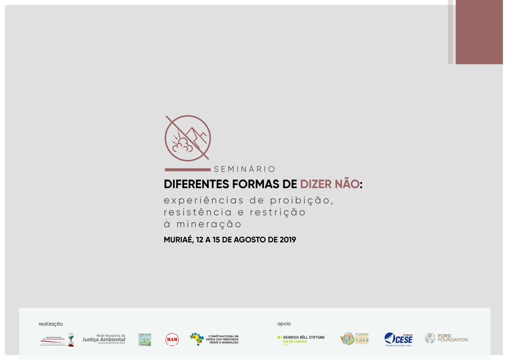 Veja a programação completa do Seminário “Diferentes Formas de Dizer Não”